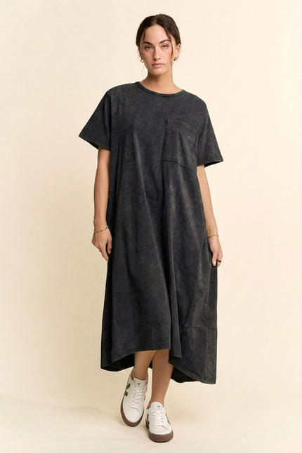 Crescent Dress — Washed Black front