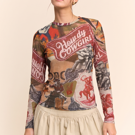 Prairie Mesh Top — Wild Horse front