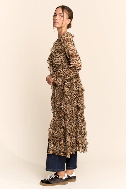 Vionelle Jacket — Taupe Leopard side