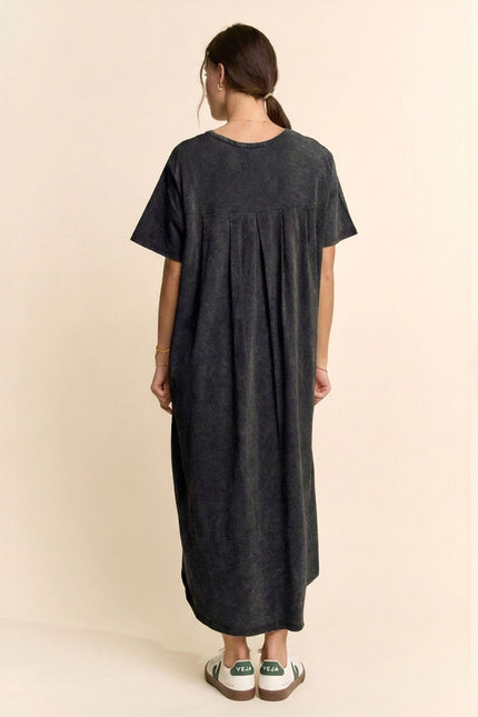 Crescent Dress — Washed Black back