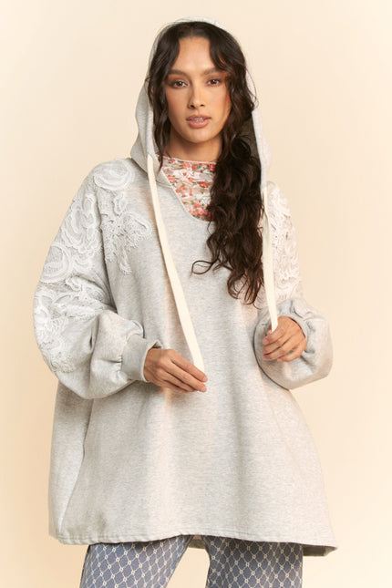 Lila Hoodie — Heather Grey front