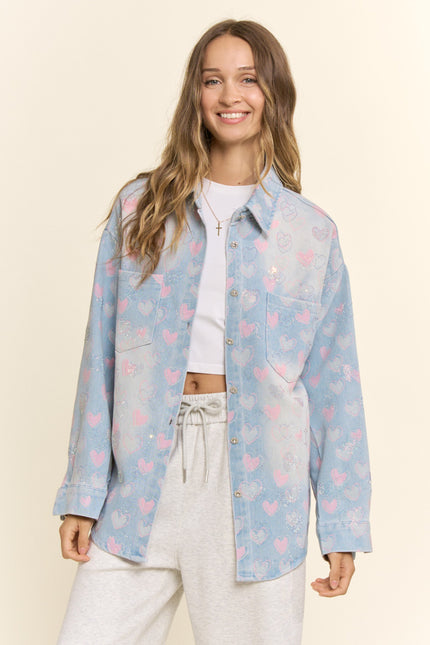 Heartspell Top — Blue Denim front