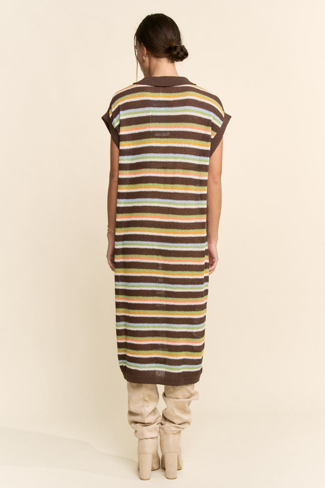 Ondine Dress — Brown Multi back