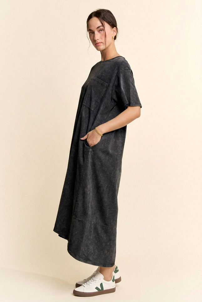 Crescent Dress — Washed Black side