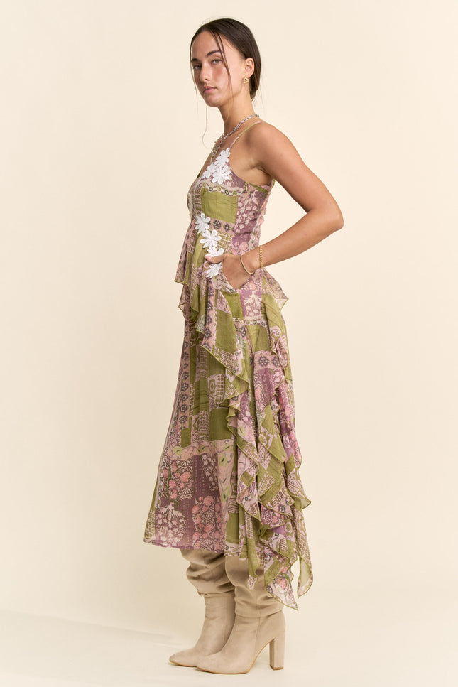 Amorette Dress — Olive Pink side