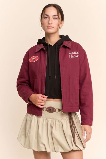 Cavindra Jacket — Burgundy front
