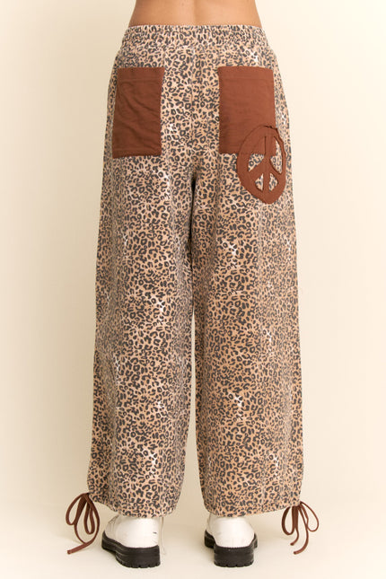 Veldra Pants — Taupe Leopard back