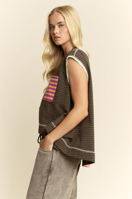 Virelai Top — Orange Brown side