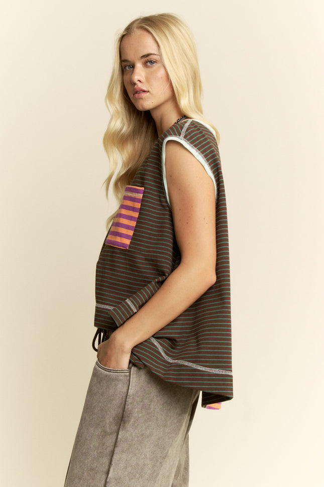 Virelai Top — Orange Brown side