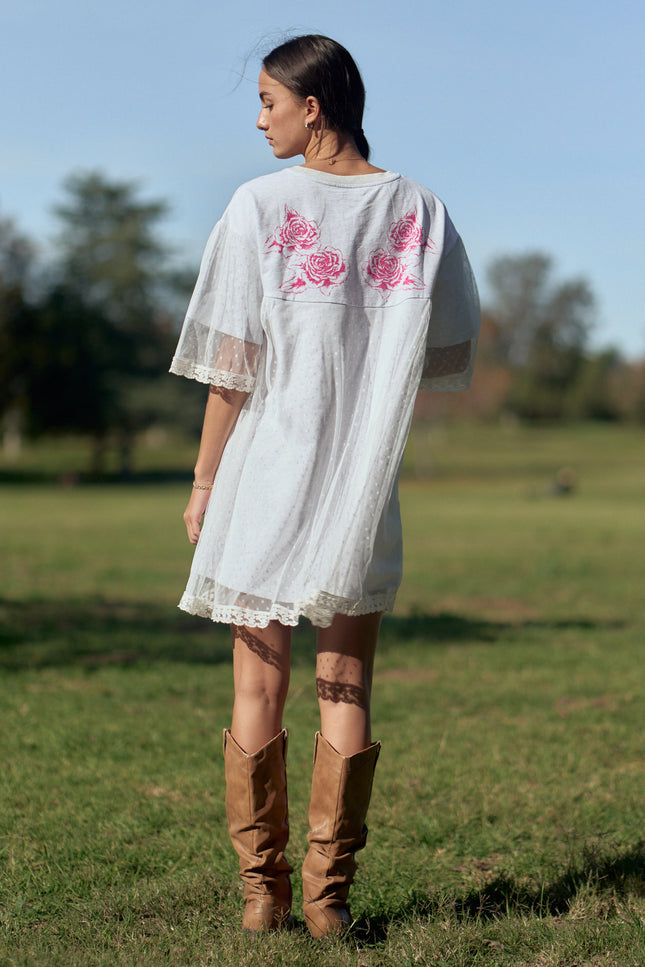 Cherub Dress — Heather Grey back