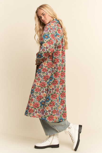 Juniper Coat — Floral Jacquard side