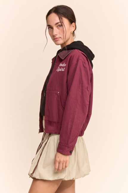 Cavindra Jacket — Burgundy side