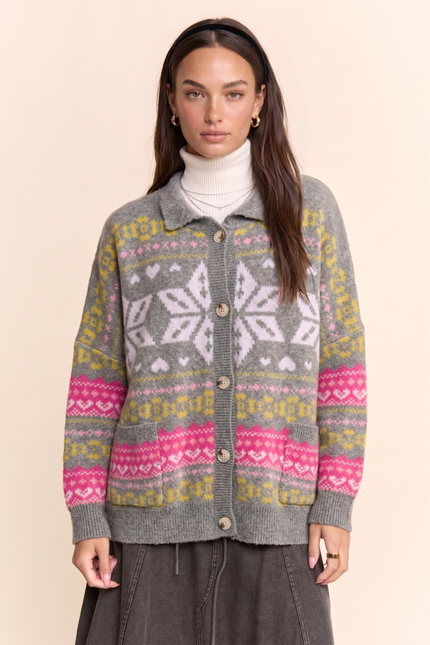 Frostelle Jacket — Grey Pink front