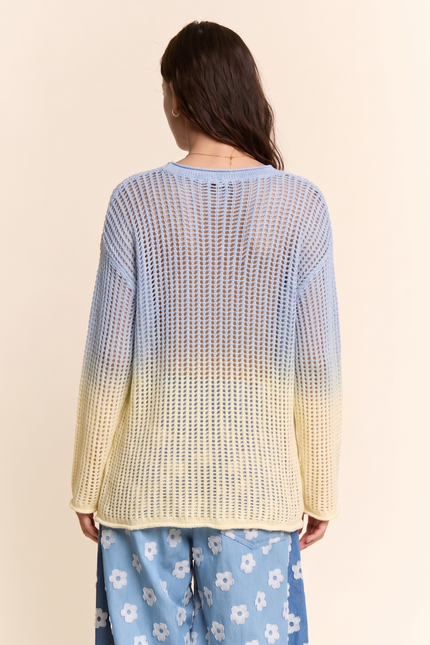 Elarune Sweater — Blue/Yellow back