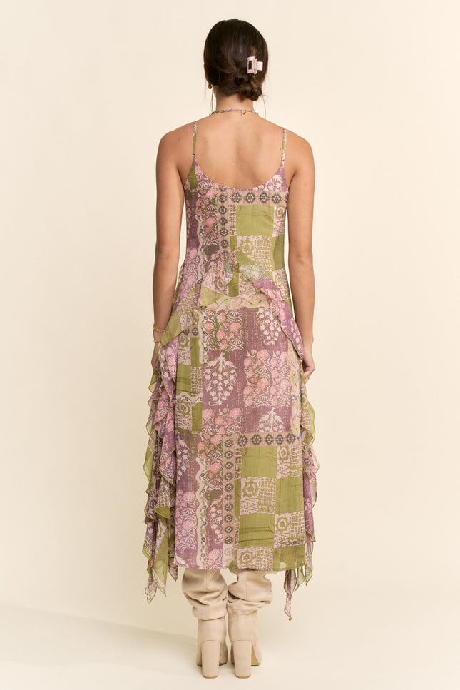 Amorette Dress — Olive Pink back