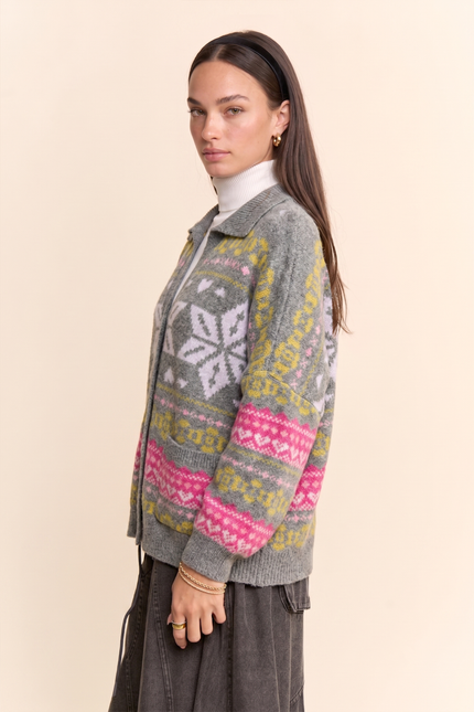 Frostelle Jacket — Grey Pink side