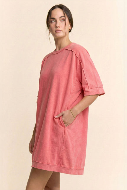 Olivane Dress — Shocking Pink side