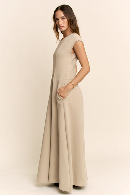 Avora Jumpsuit — Beige side