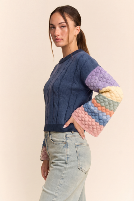 Chromelle Sweater — Navy Multi side
