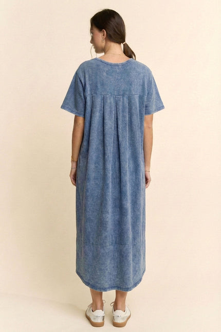 Crescent Dress — Denim Blue back