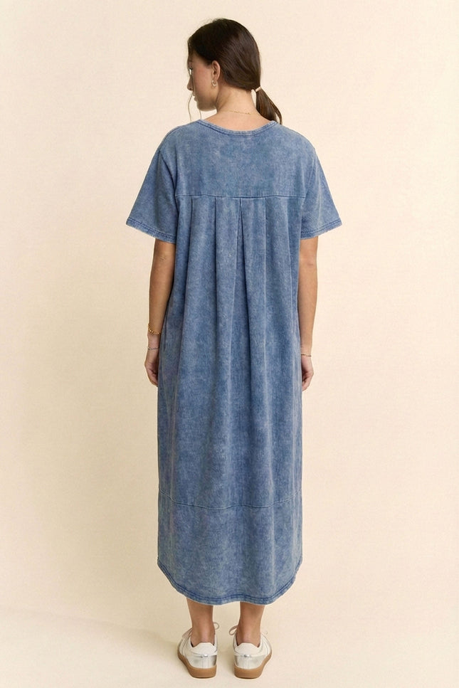 Crescent Dress — Denim Blue back
