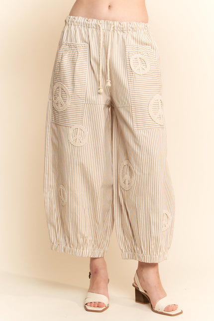 Crellin Pants — Taupe/Ivory front