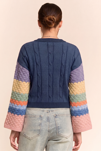 Chromelle Sweater — Navy Multi back