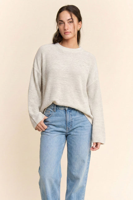 Meridian Sweater — Heather White front