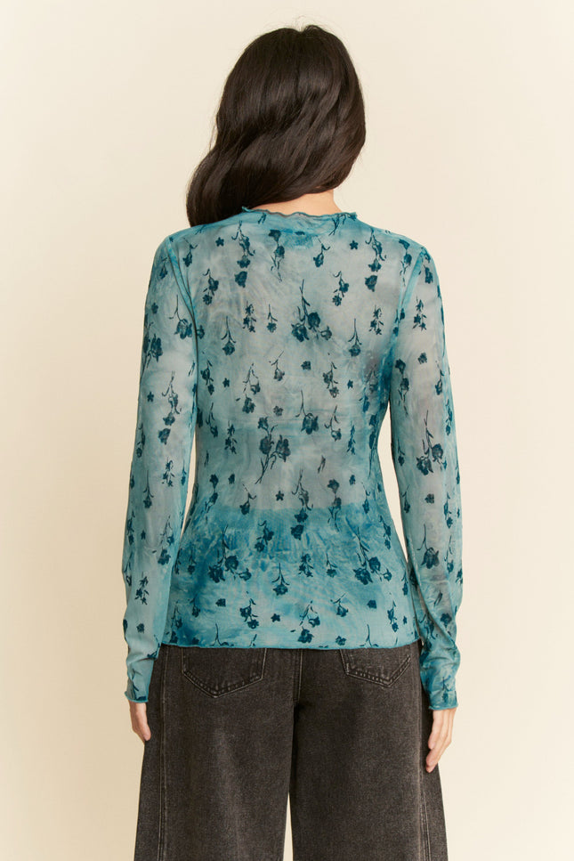 Aubrelle Top — Teal back