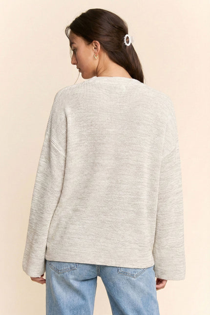 Meridian Sweater — Heather White back
