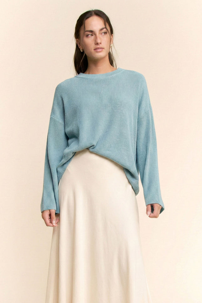 Meridian Sweater — Lt Blue front