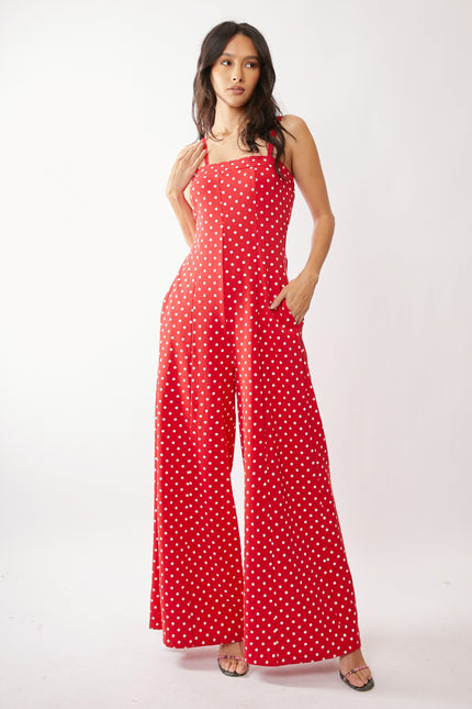 Vallorie Jumpsuit — Red front