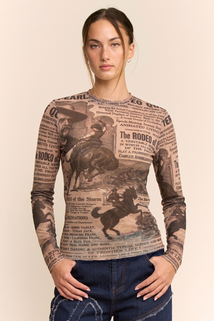 Prairie Mesh Top — Vintage Paper front