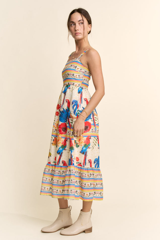 Mirabelle Dress — Cream Beige Multi side