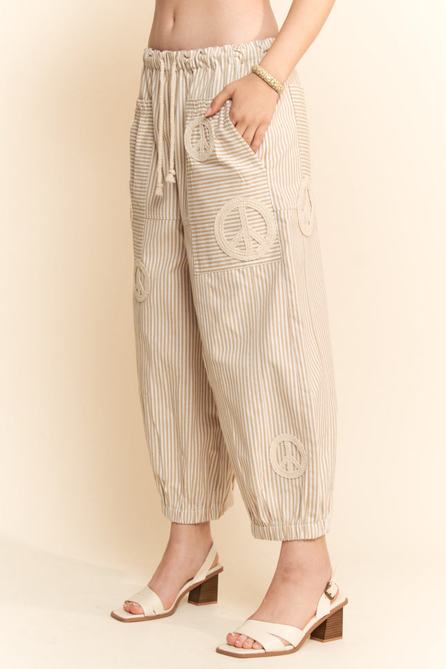 Crellin Pants — Taupe/Ivory side