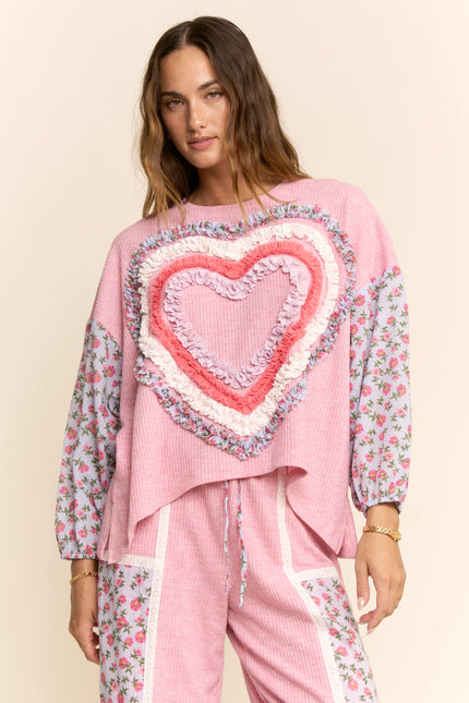 Coeurline Top — Pink Multi front