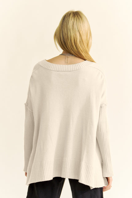 Cavienne Sweater — White Swan back