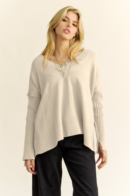 Cavienne Sweater — White Swan front