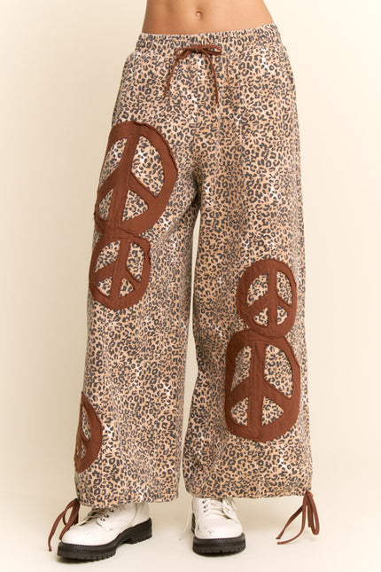 Veldra Pants — Taupe Leopard front