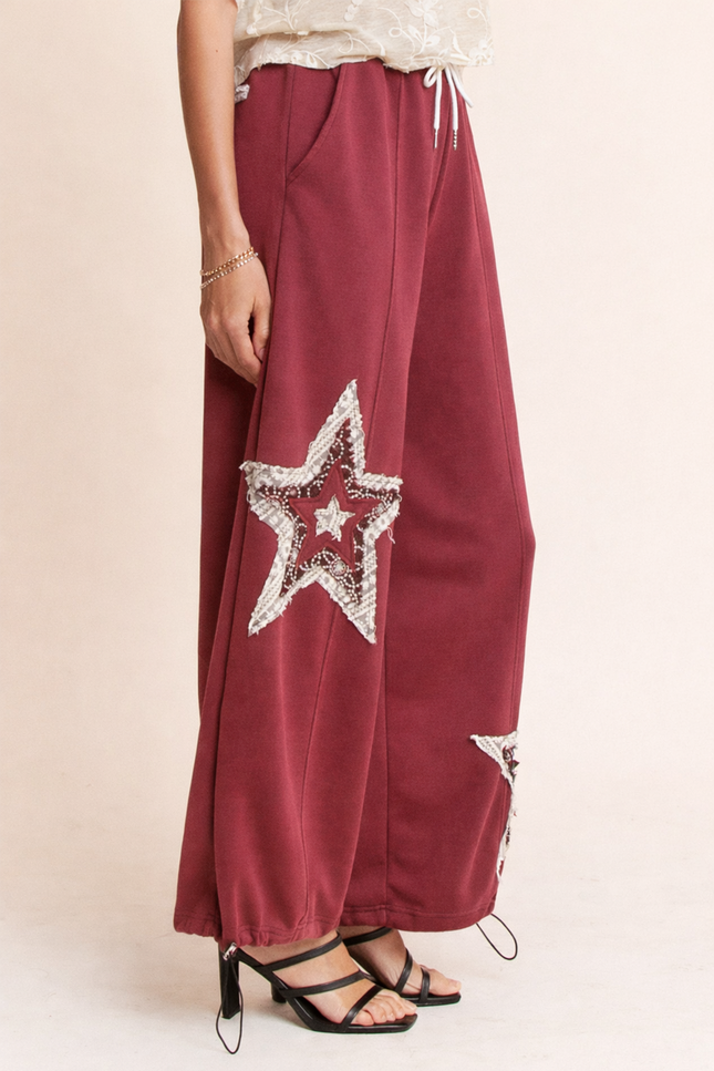 Drell Pants — Burgundy side