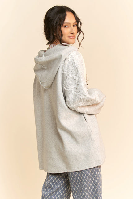 Lila Hoodie — Heather Grey back