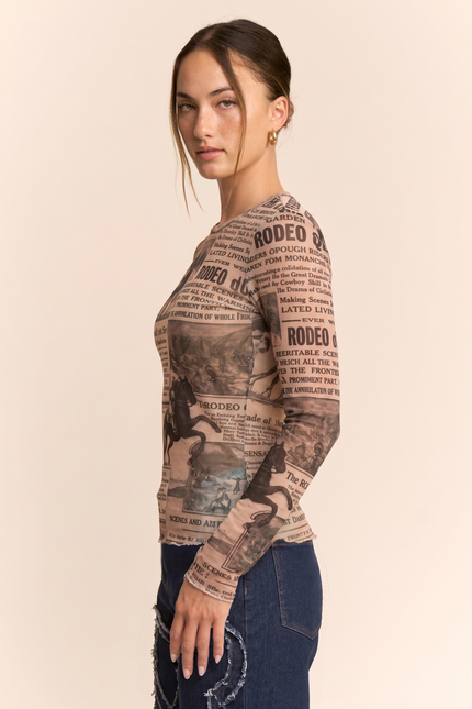 Prairie Mesh Top — Vintage Paper side