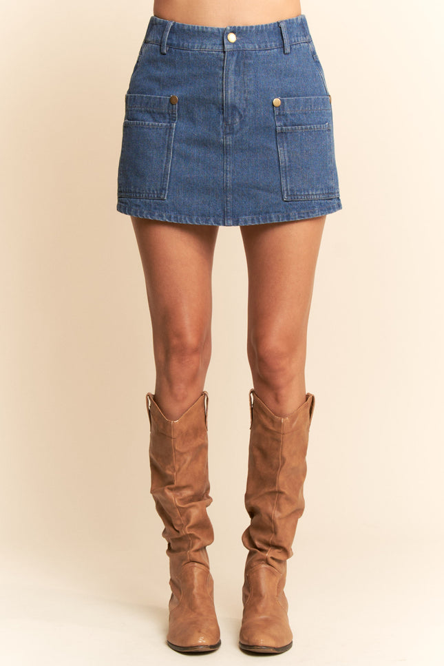 Rowley Skirt — Denim front