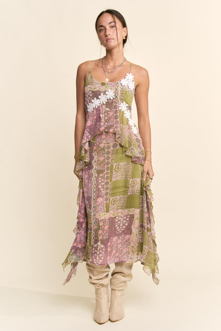 Amorette Dress — Olive Pink front
