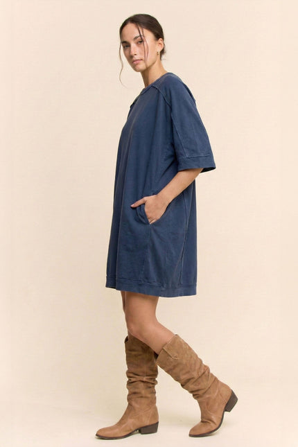 Olivane Dress — Indigo Navy side
