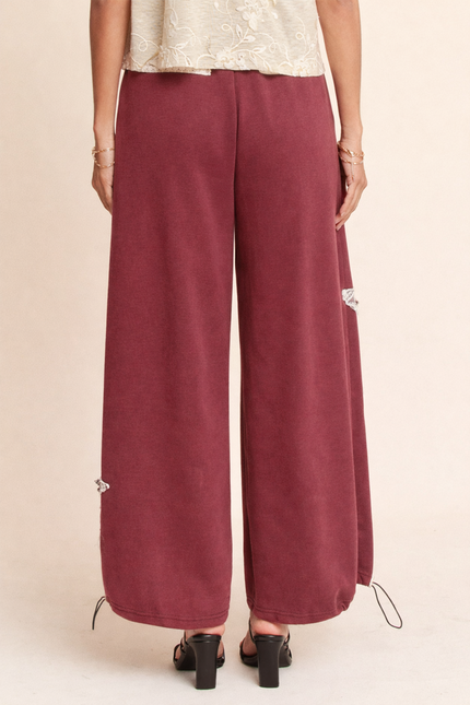 Drell Pants — Burgundy back