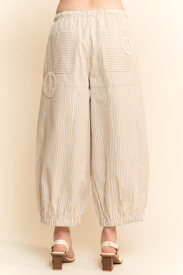 Crellin Pants — Taupe/Ivory back