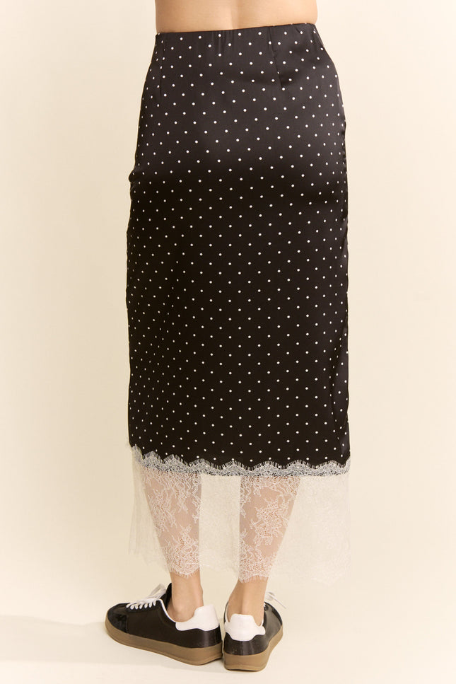 Velatine Skirt — Black/White Dots back