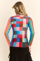 Kaleidoscope Mesh Top