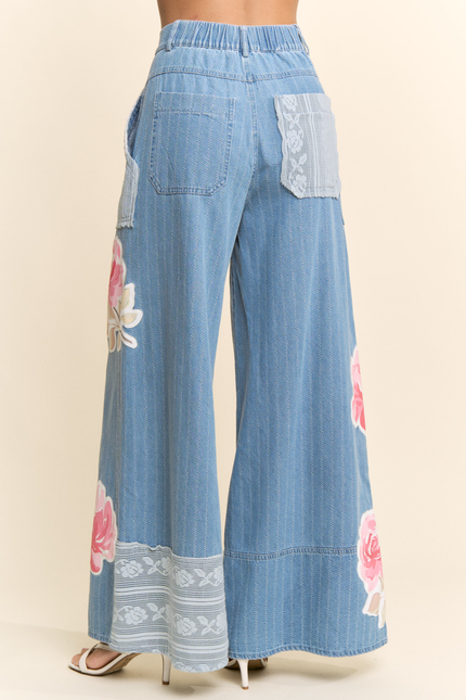 Florivane Jeans — Light Denim Multi back